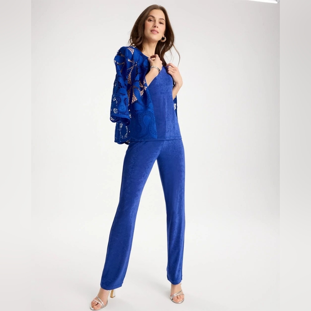 Chico's Travelers Royal Blue No Tummy Wrinkle Resist Pants Women Size 4 (2XL) - Picture 3 of 8